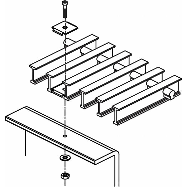 Fibergrate Grating Clip, For Screw Size 1/4 in, 316 Stainless Steel, Unfinished, 25 PK 876110