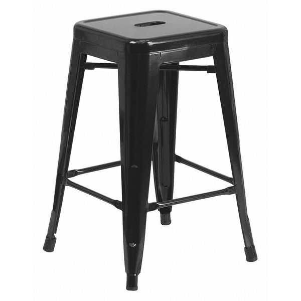 Flash Furniture 24" High Backless Black Metal Counter Height Stool CH-31320-24-BK-GG