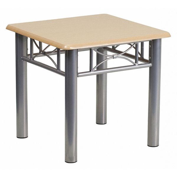 Flash Furniture Square End Table, 21" W X 21" L X 19.75" H, Laminate, Wood Grain JB-6-END-NAT-GG