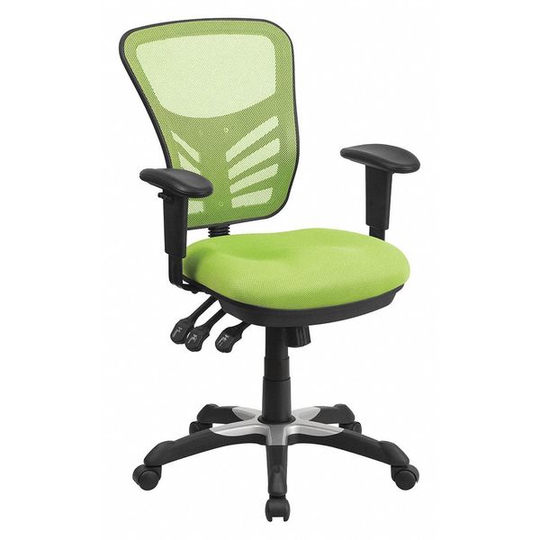 Flash Furniture Side Chair, Mesh, Adjustable Padded, Green HL-0001-GN-GG
