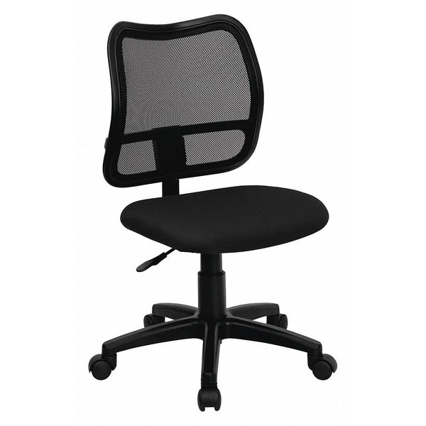 Flash Furniture Fabric Task Chair, 21 1/2-, No Arm, Back, Seat, Frame: Black WL-A277-BK-GG