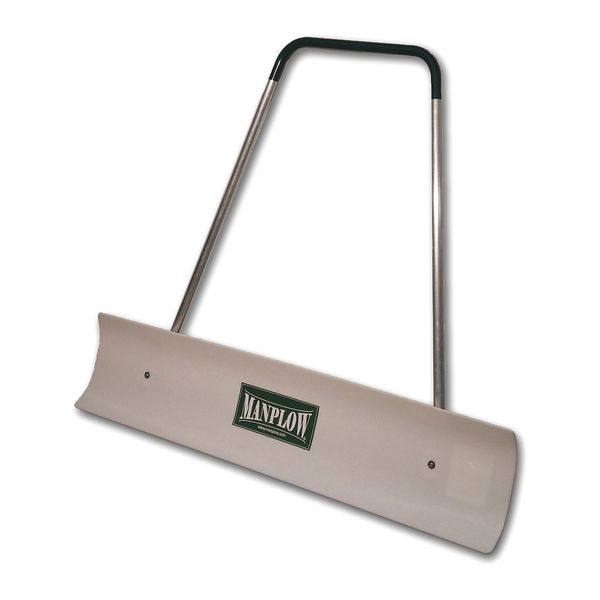 Manplow Snow Shovel, 48 in Aluminum U Handle Handle, HDPE Blade Material, 52 in Blade Width REV52