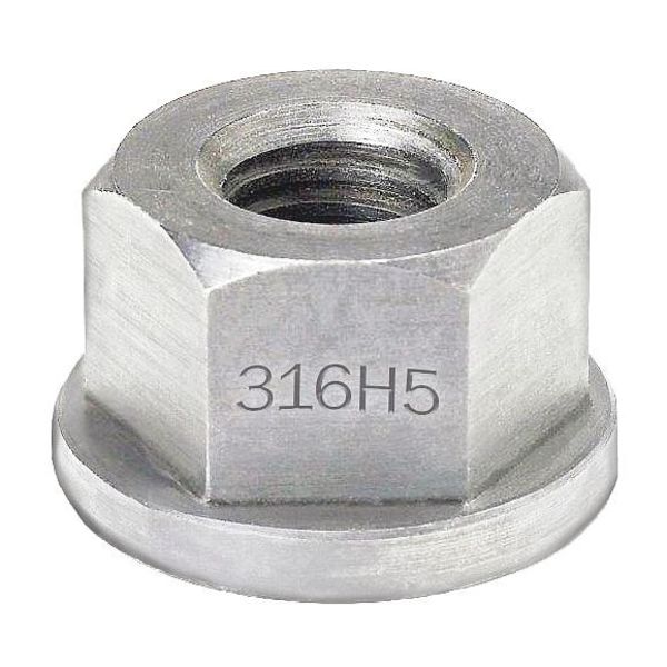 Zoro Select Flange Nut, 1/4"-20, 316 Stainless Steel, 316, Plain, 7/16 in Hex Wd, 15/64 in Hex Ht NUT93114C