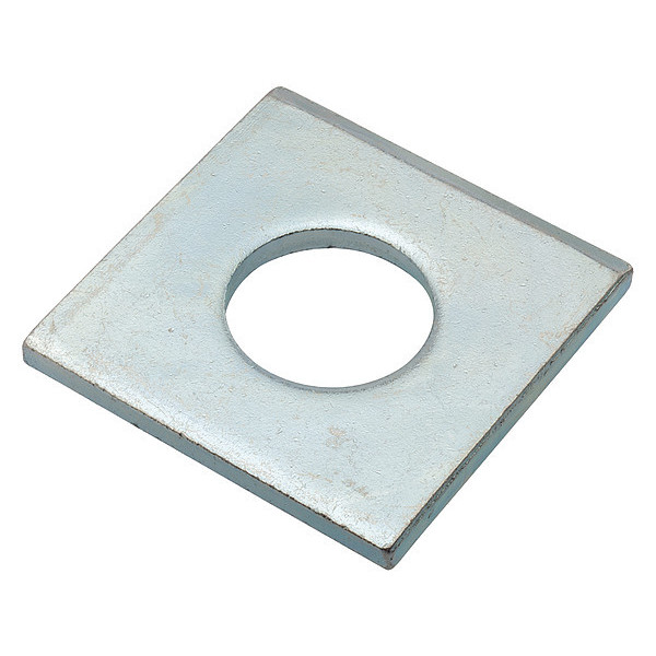 Zoro Select Square Washer, Fits Bolt Size 7/8 in Steel, Zinc Plated Finish Z8941-ZN