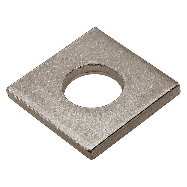 Zoro Select Square Washer, Fits Bolt Size 7/8 in 18-8 Stainless Steel, Plain Finish Z8960-188