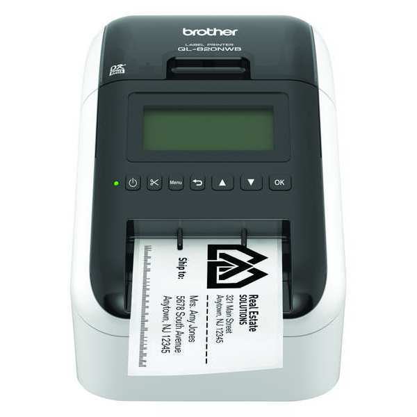 Brother Label Printer, Overall Length 9-13/64", Material: Plastic QL-820NWB