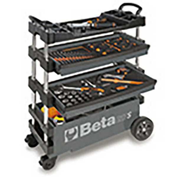 Beta C27S Tool Trolley, 3 Drawer, Red, Sheet Metal, 30 in W x 15-1/2 in D x 39 in H C27S-R