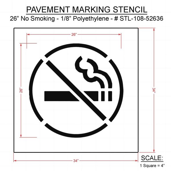 Rae Pavement Stencil, 34"H, 34"W, 0.125" Thick STL-108-52636