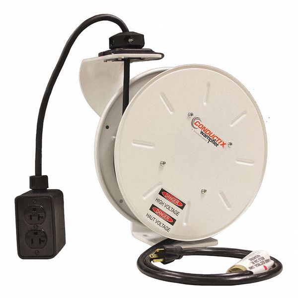 50 ft. 12/3 Retractable Cord Reel 20 Amps 4 Outlets 125VAC Voltage