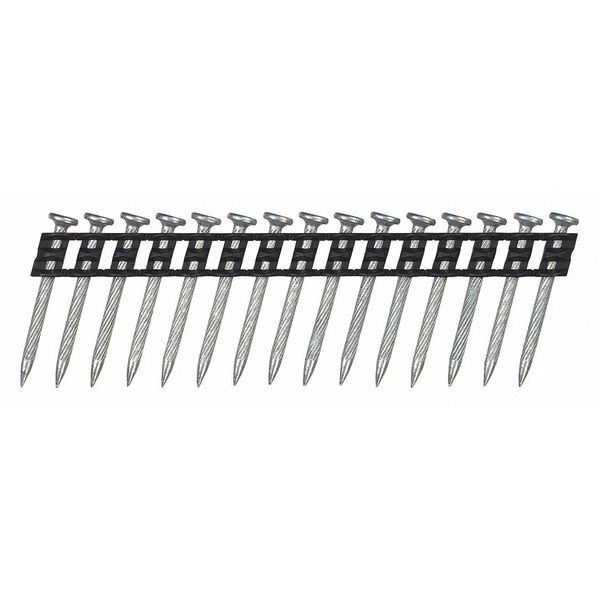 Dewalt Collated Concrete Nail, 1-3/8 in L, 0.108 in, Zinc Plated, Flat Head, 15 Degrees, 1000 PK DCN8941380