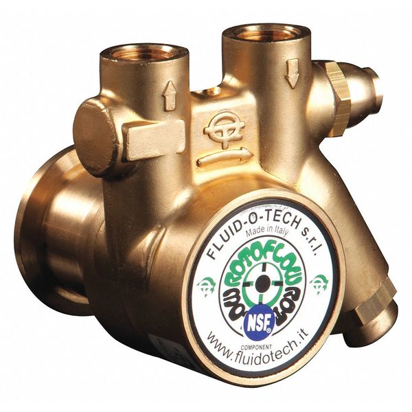 Fluid-O-Tech Pump, 3/8" NPTF, 78 Max. GPH, Brass, 70 Mesh PA 201X