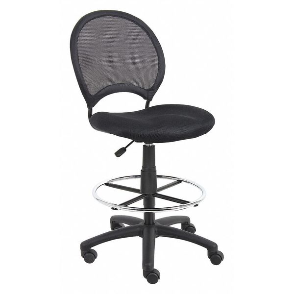 Boss Fabric Drafting Chair, 29-, Armless, Black B16215