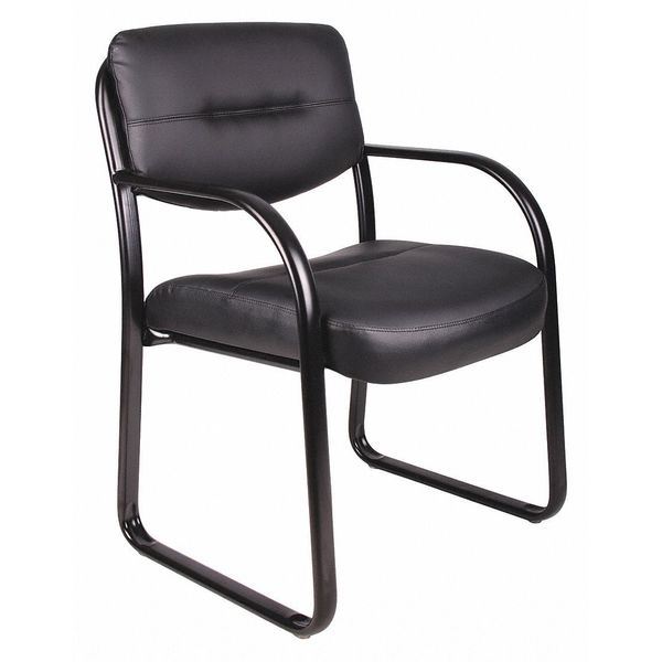 Boss BlackGuest Chair, 23 inW24 1/2 inL34 1/2 inH, Fixed, Fabric Upholstery, Molded FoamSeat B9529