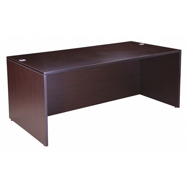 Boss Desk Shell, 36" D, 71" W, 29" H, Mocha, Wood N101-MOC