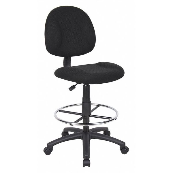 Zoro Select Fabric Drafting Chair, 30 1/2-, No Arm, Black 453A09
