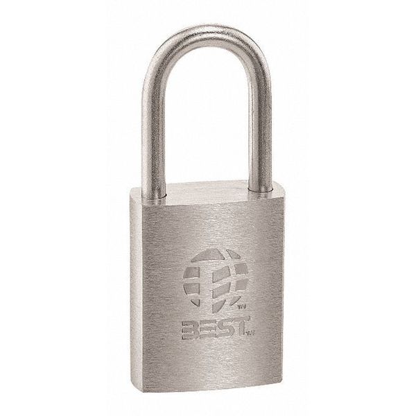 Best Padlock, Coreless, Long Shackle, Rectangular Steel Body, Stainless Steel Shackle, 7/8 in W 21B722LXSPL