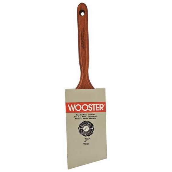 Wooster 3" Angle Sash Paint Brush, Nylon/Polyester Bristle, Wood Handle, 1 J4112-3