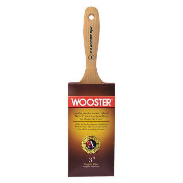 Wooster 3" Semi-Oval Paint Brush, Micro Tip Bristle, Wood Handle 4235-3