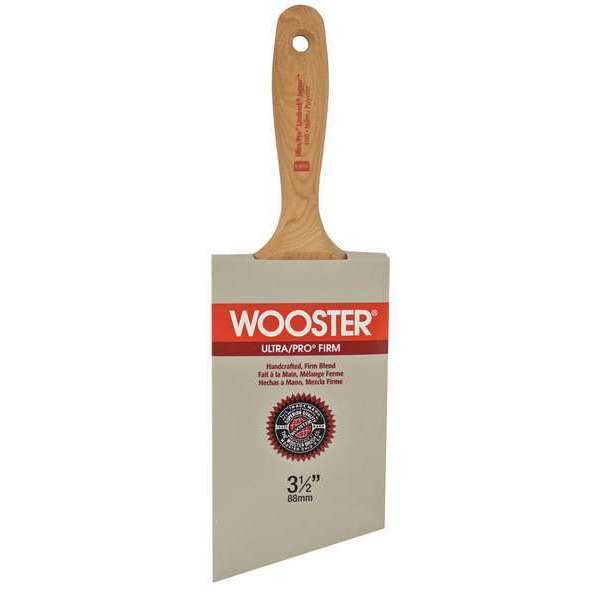 Wooster 3-1/2" Angle Wall Paint Brush, Nylon/Polyester Bristle, Wood Handle, 1 4180-3 1/2