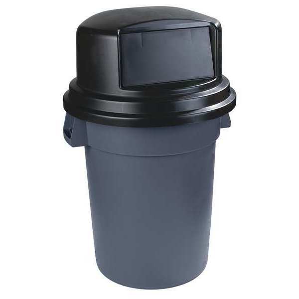 Carlisle Foodservice 44-55 Gal Dome Top Trash Container Dome Lid With Hinged Door, Black, Polyethylene 34105703