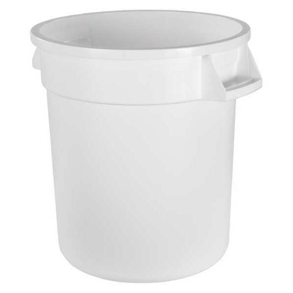 Carlisle Foodservice 10 gal. Round Trash Can, White, HDPE 34101002