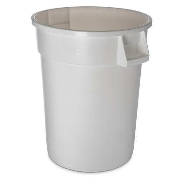Carlisle Foodservice 32 gal. Round Trash Can, White, HDPE 34103202