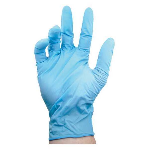 Botron Co B686, Disposable Gloves, 5 mil Palm, Nitrile, Powder-Free, XL, 100 PK, Blue B6864