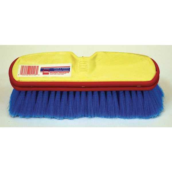 Bruske Products 10" Blue flagged wash brush, poly block, red bumper, no handle 4116-CB