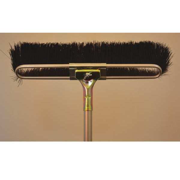 Bruske Products 17" Black Floor Brush, 60" bolt-on steel handle, medium sweep 2152-CS