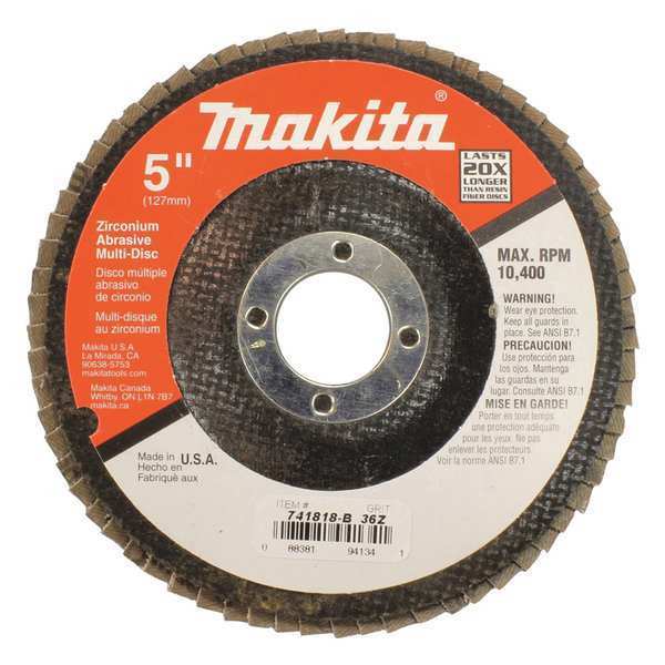Makita Multi-Disc, 5" x 7/8", 36 Grit, PK10 741818-B-10