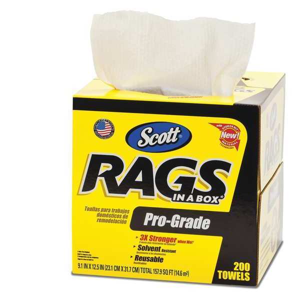 Scott Disposable Rags, White, 200PK 39364
