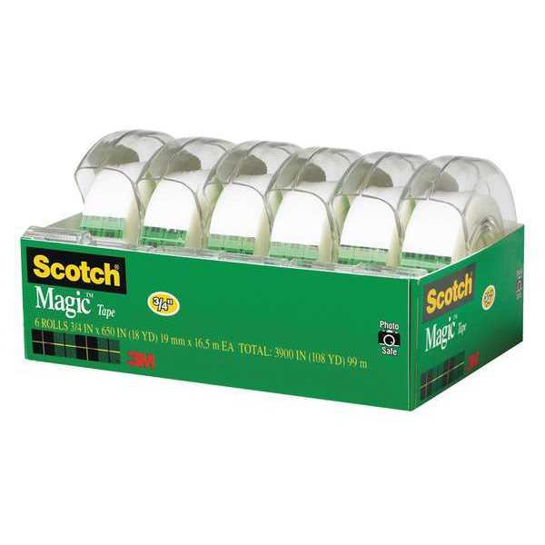 Scotch Magic Tape, Refillable Dispenser, PK6 6122