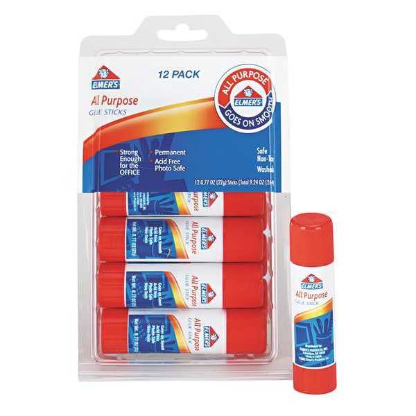 Elmers Glue Stick, All-Purpose, PK12 E517