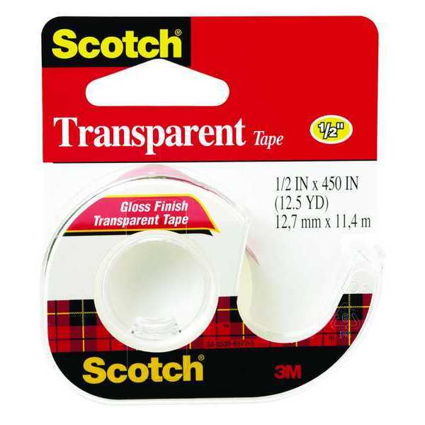 Scotch Transparent Tape, Clear, 1/2 x 450 in. 144
