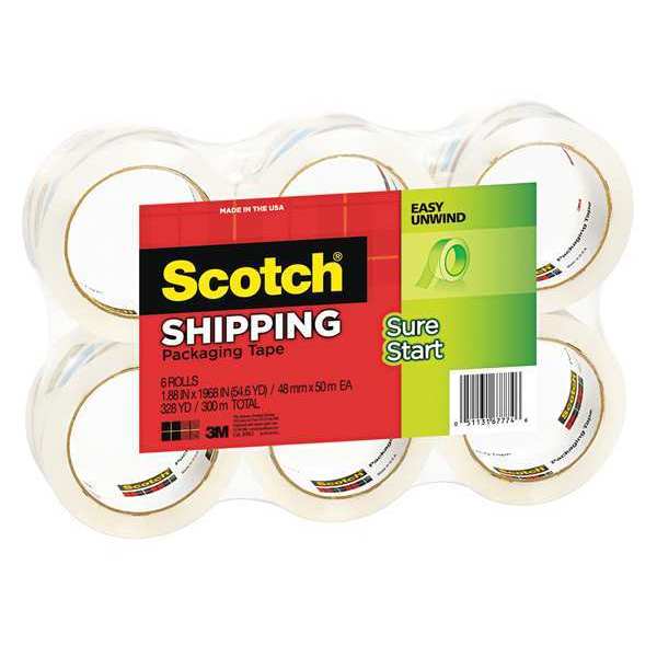 Scotch Packaging Tape, 1.88 x 1968 in., PK6 35006