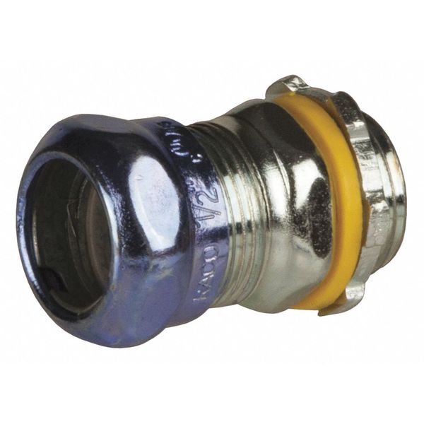 Raco Compression Connector, 1/2" Conduit, Steel 2902RT
