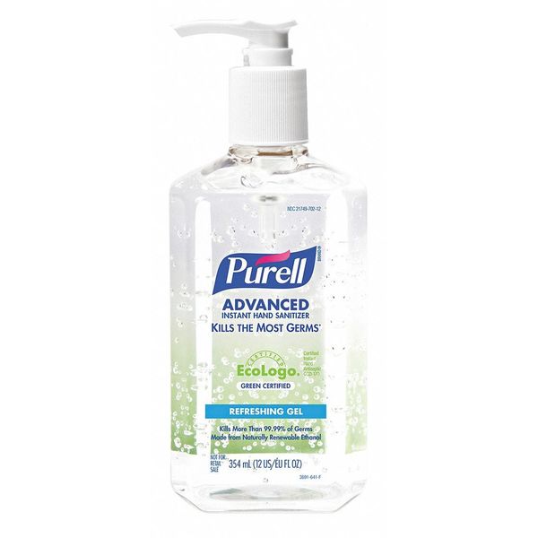 Purell Hand Sanitizer Gel, Green, 12 oz. 3691-12
