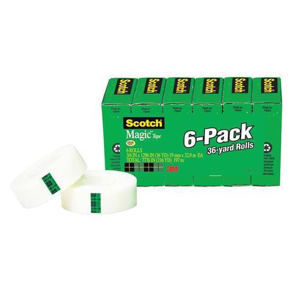 Scotch Magic Tape, 3/4 in. x 1296 in., PK6 810-6PK