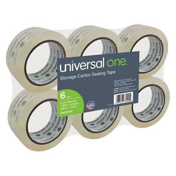 Universal One HD Box Sealing Tape, Clear, 48mmx50m, PK6 UNV33100