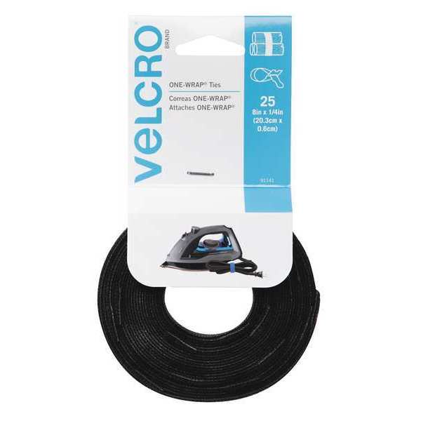 Velcro Brand 1/4" x 8" L Reusable Self Gripping Cable Tie PK 25 91141