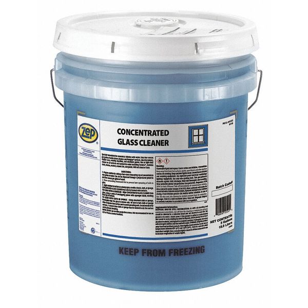 Zep Liquid Glass Cleaner, 5 gal., Blue, Rose, Plastic Drum 105235