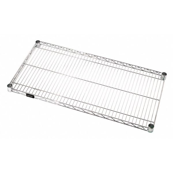 Quantum Storage Systems Wire Shelving Unit, 24"D x 48"W x 74"H, 4 Shelves, Chrome, Shelf Adjustments: 1" WR74-2448C