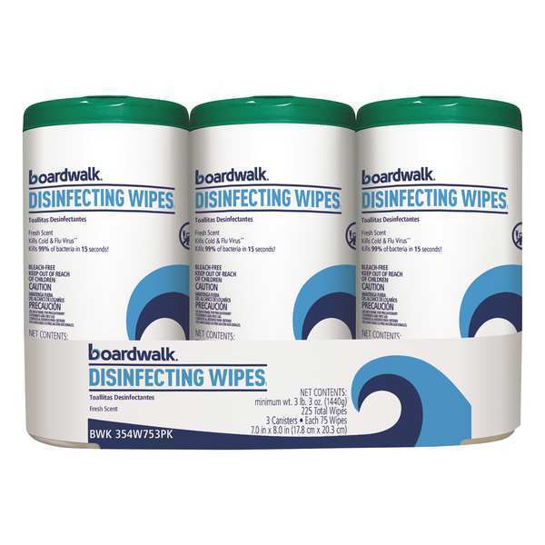 Boardwalk Disinfecting Wipes, Canister, 75 Wipes, Fresh 87-225MPF956