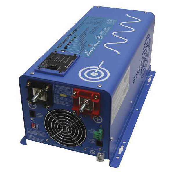 Aims Power Power Inverter and Battery Charger, Pure Sine Wave, 6,000 W Peak, 2,000 W Continuous, 1 Outlets PICOGLF20W24V120VR