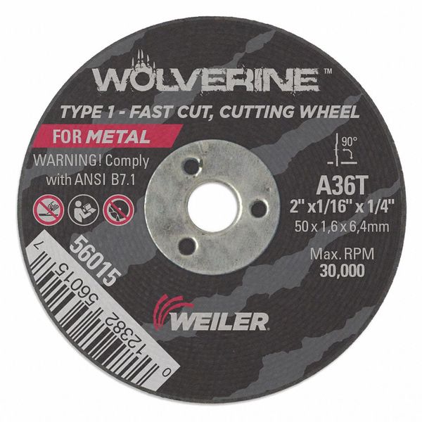 Weiler CW, 2" x 1/16" x 1/4", A36TWB 56015