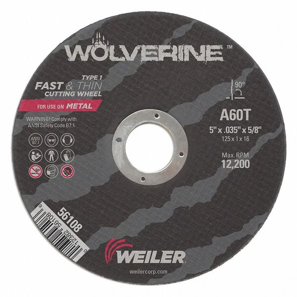 Weiler CW, 5" x 0.035" x 5/8", A60TWB 56108