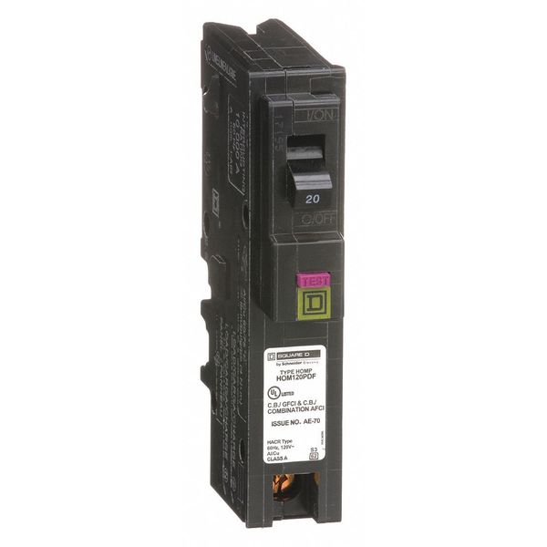 Square D Circuit Breaker, HOM Series 20A, 1 Pole, 120V AC HOM120PDF