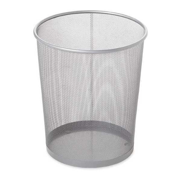 Rubbermaid Commercial 5 gal Round Trash Can, Silver, Mesh Steel FGWMB20SLV