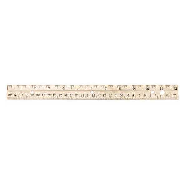 Westcott Ruler, 12", Wood, English/Metric 10702