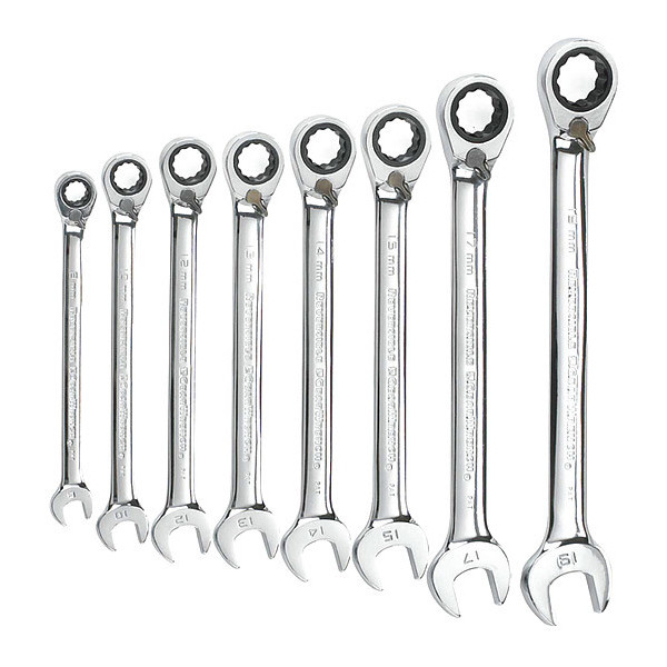Gearwrench 8 Pc. 12 Point Reversible Ratcheting Combination Metric